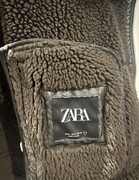 Casaco de pelo - verde da Zara