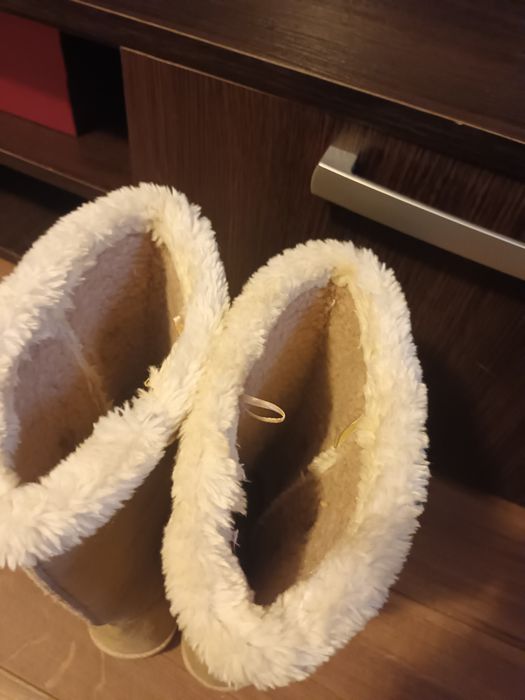 Skórzane Kozaki Buty Emu Wysokie Śniegowce Naturalne