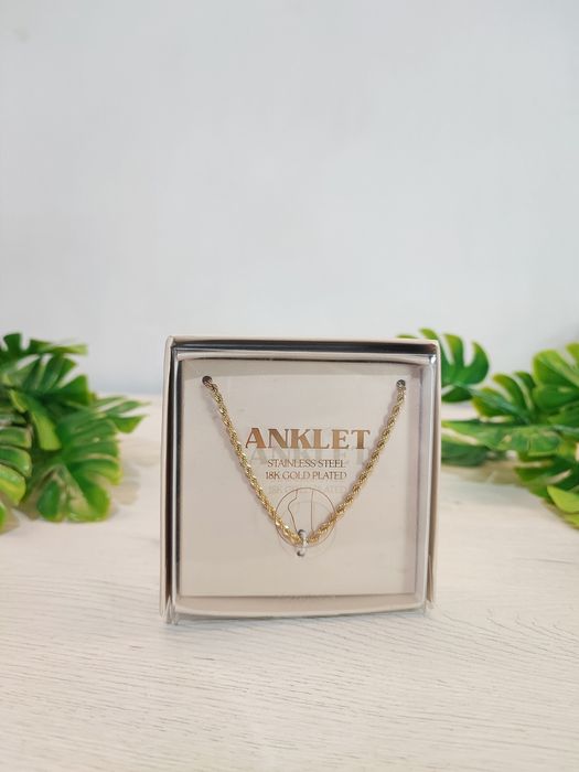 Pulseira de tornozelo em aço inoxidável Gold Plated
