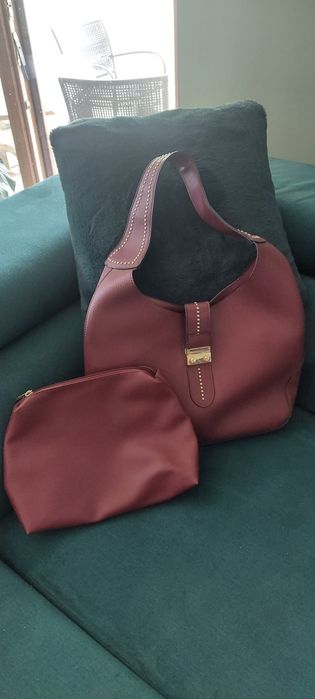 Torebka damska, na ramię, kolor bordo