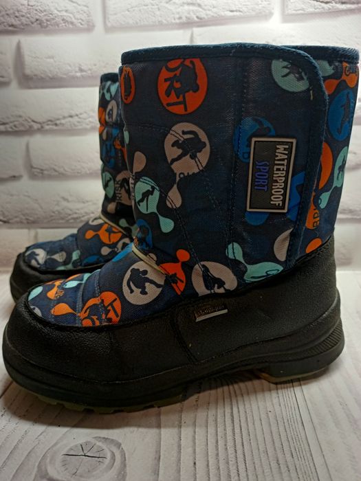 Зимові чобітки сапоги дутики на ліпучці