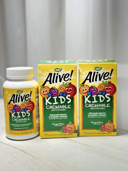 Мультивітаміни для дітей від бренду Alive, 120 жувальних таблеток
