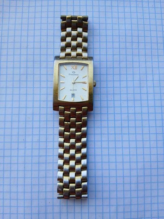 Вінтажний швейцарський чоловічий годинник EverSwiss 4508-GGS Таnk