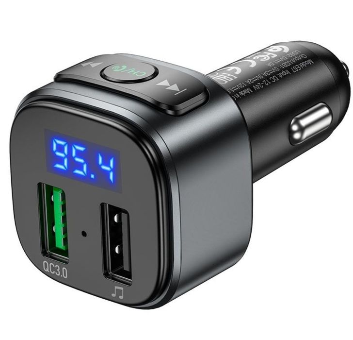 Автомобильное зарядное FM модулятор Hoco E67 Быстрая Зарядка