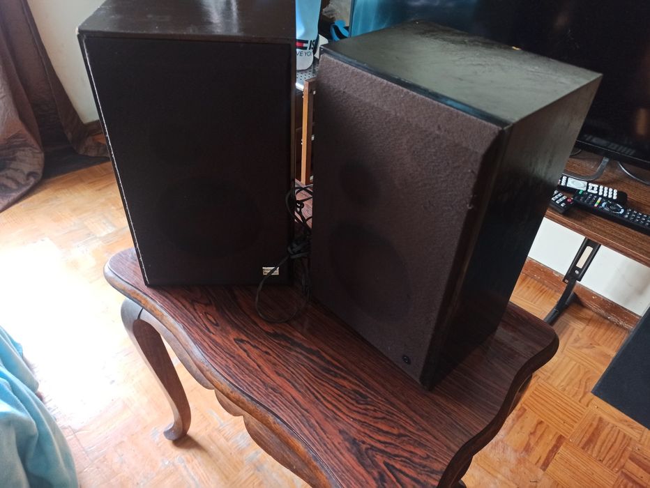Colunas Grundig de madeira
