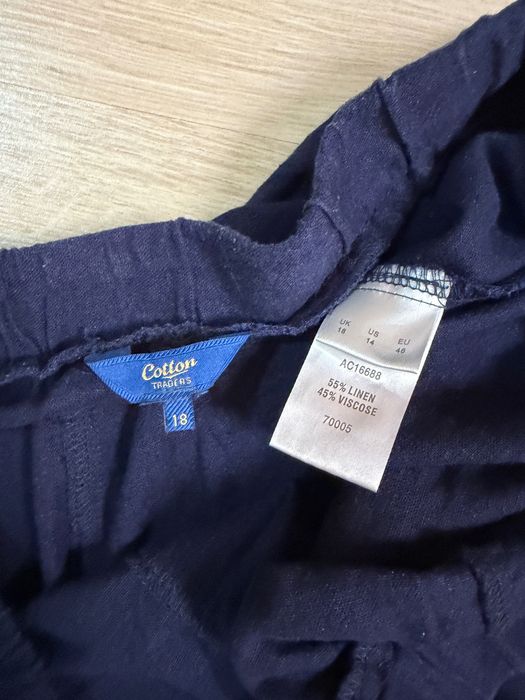 Сині широкі льняні штани 18/xxxl