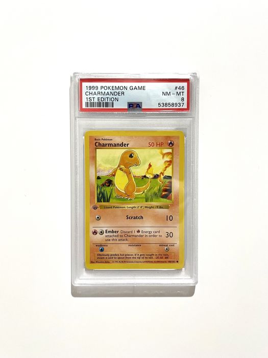 Karta Pokemon Base Set 1st Edition Shadowless Charmander 46/102 PSA 8  Krakw Bronowice  OLX.pl
