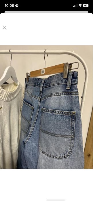 Джинси баггі bershka / сині джинси бершка