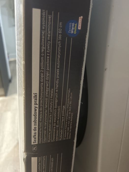 Szafka łazienkowa pod pralkę biała nowa