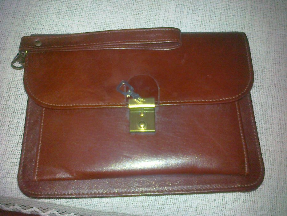 saszetka skórzana na kluczyk PRL