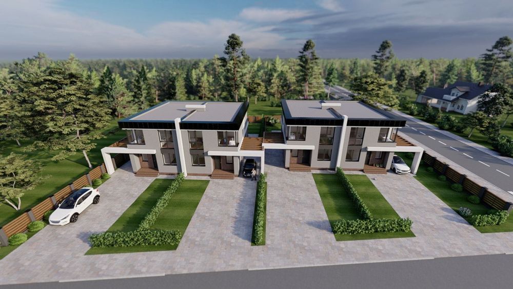 Сучасний котедж Duplex 140м² біля Львова - Панорамні вікна - 3 сотки