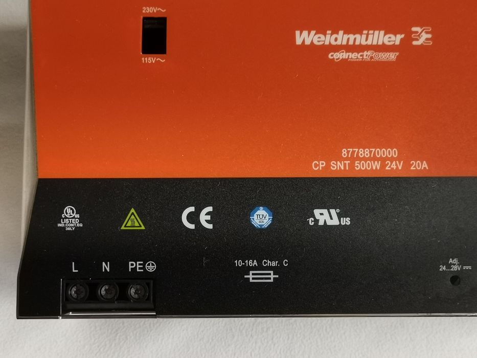 Zasilacz WEIDMULLER CP SNT 500W 24V 20A 8778870000