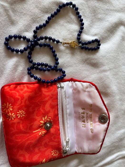 Colar Vintage Lápis-Lazúli com Fecho em Ouro 14K (585)