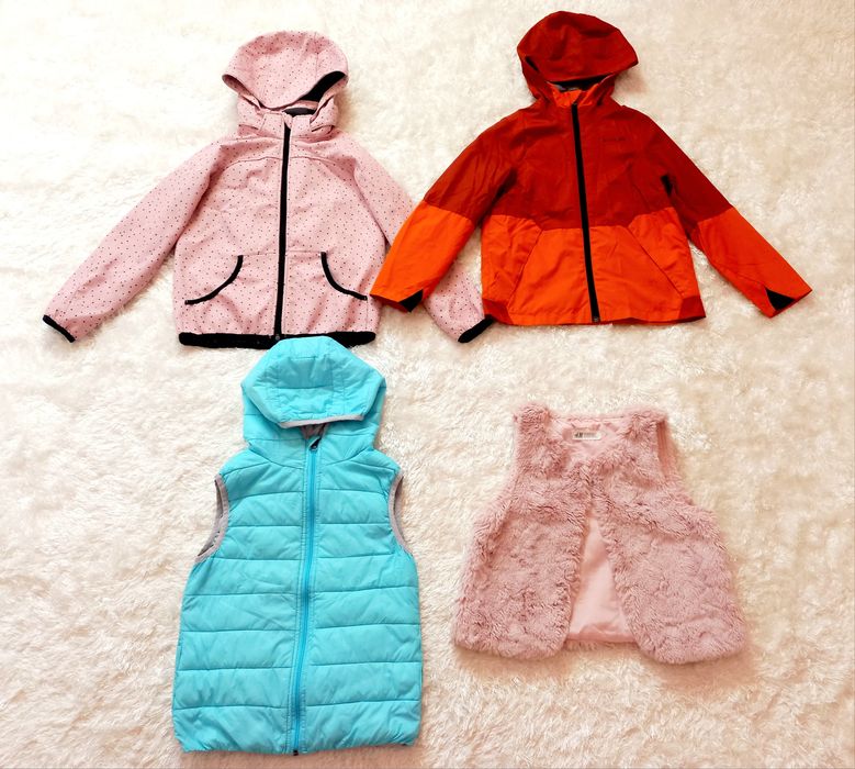 Куртка жилетка вітровка кофта 128-134 рожева блакитна безрукавка хутро