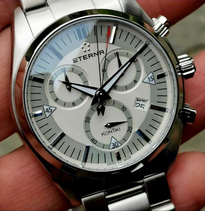 Eterna KonTiki Quartz Chronograph Panda | nieużywany | Full Set