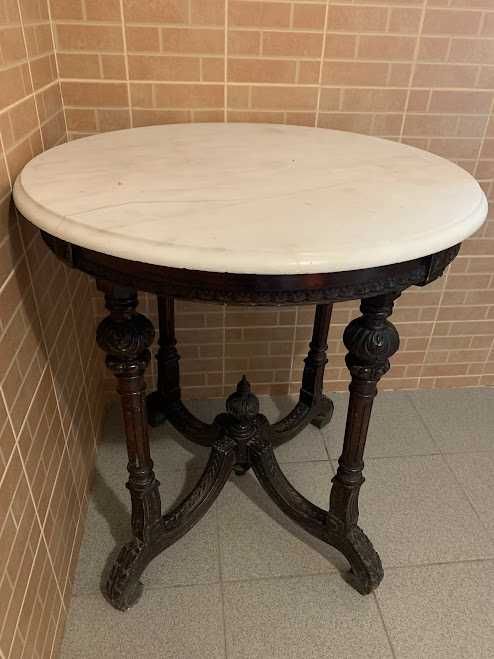 Стіл старовинний із мармуровою стільницею