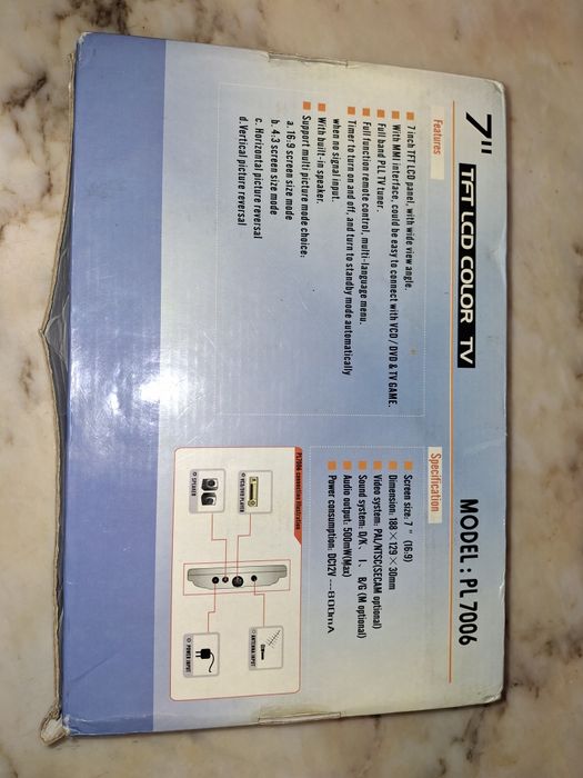 Tv TFT 7" cores modelo PL7006