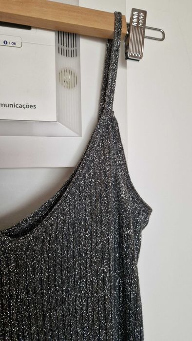 Macacão Prateado brilhante, marca Lefties, tamanho M - novo