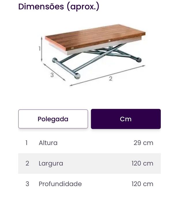 Mesa de janta dobrável