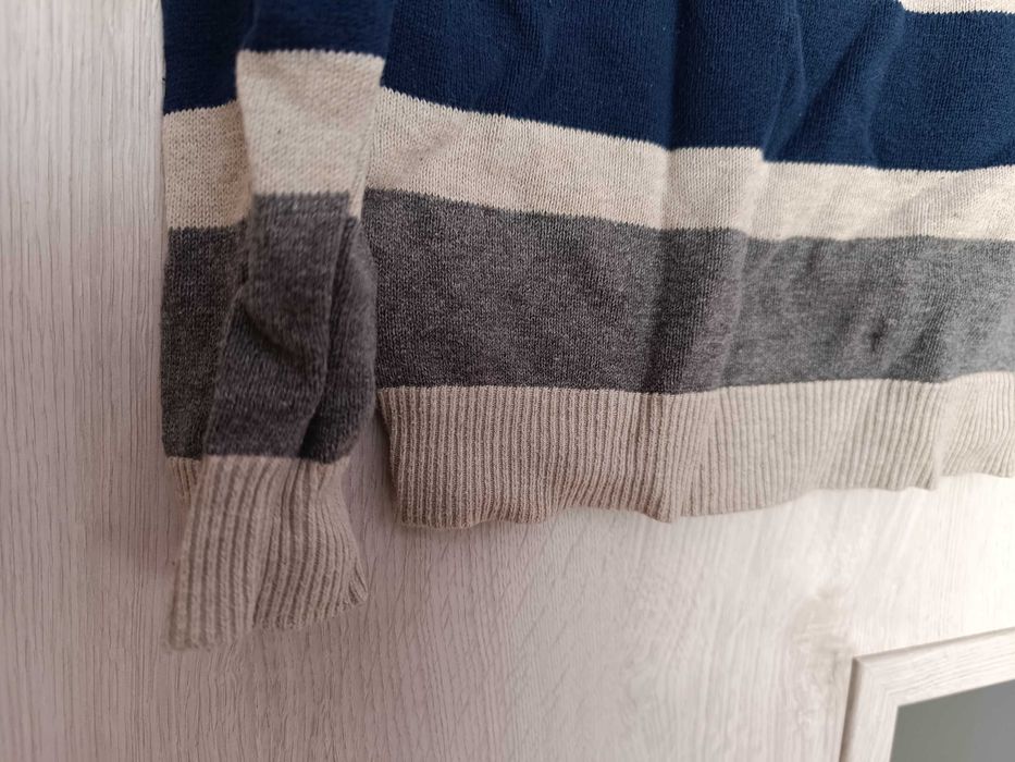 Sweter dla chłopca długi rękaw kolorowe paski H&M wzrost 122/128cm