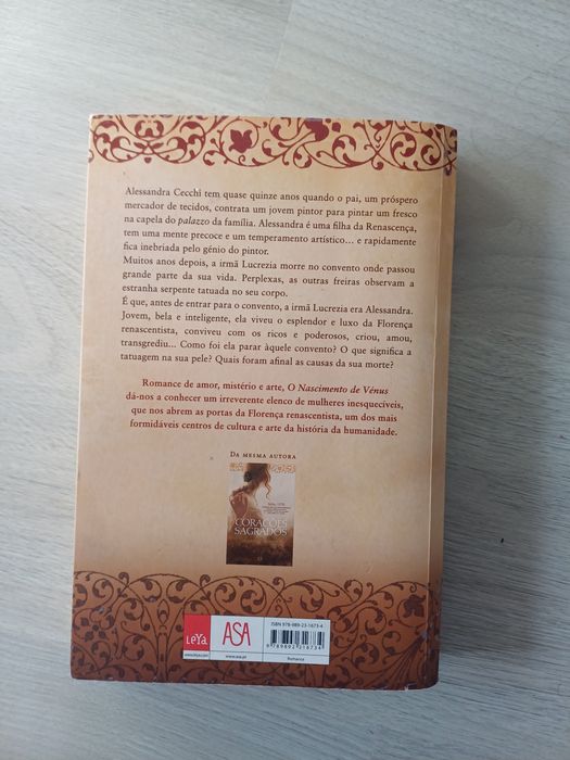Livro "O nascimento de Vénus " de Sarah Dunant