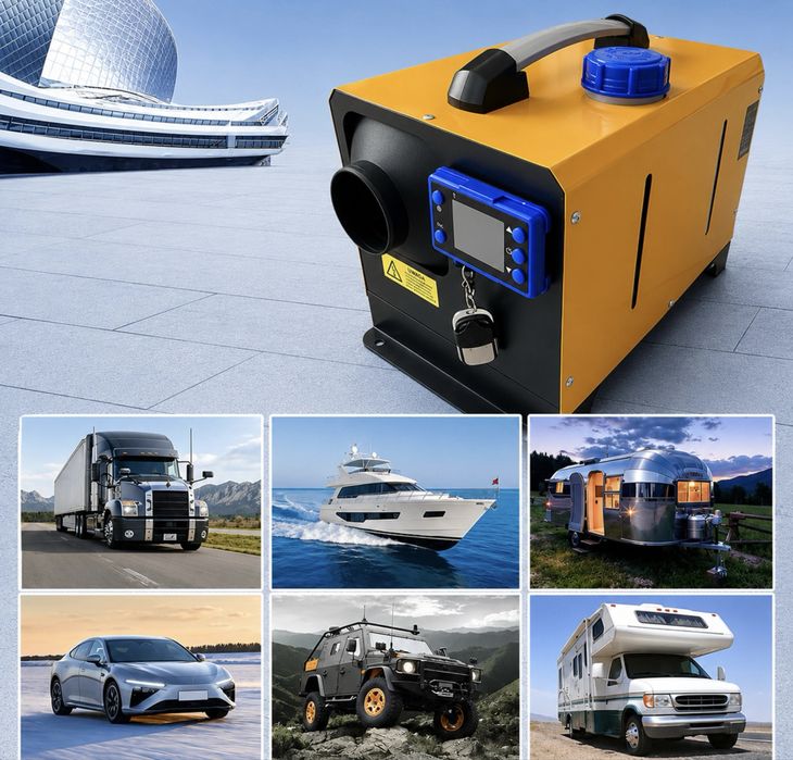 Дизельний автономний обігрівач 8 кВт 12V/24V/220V + пульт, вебасто сухий фен 8 квт, автономка в гараж, бліндаж RC-K-2569