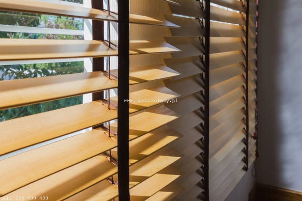 Żaluzje drewniane 35mm 65mm Łódź