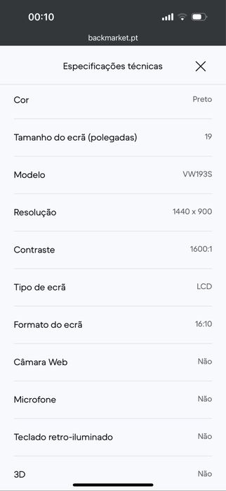 Monitor Asus 19” bom estado