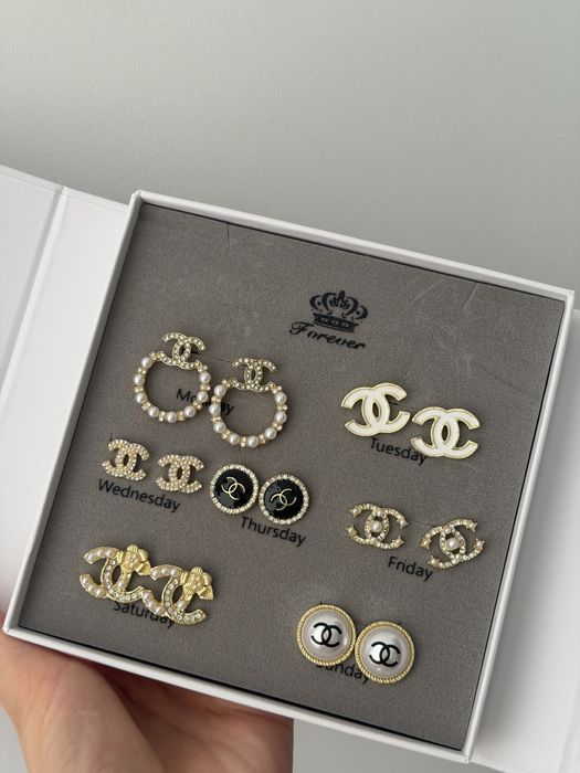 Набір сережок Chanel, сережки Chanel, серги