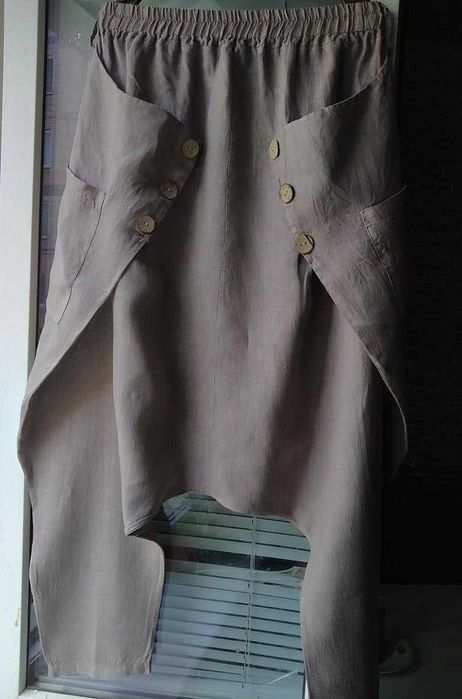 Бохо брюки штаны  льон one size лляні