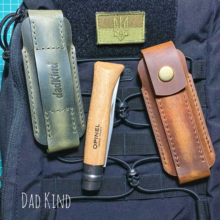 Чохол зі шкіри на ніж Опинель Opinel 7, 8, 9, 10, 12, 13 ручна робота
