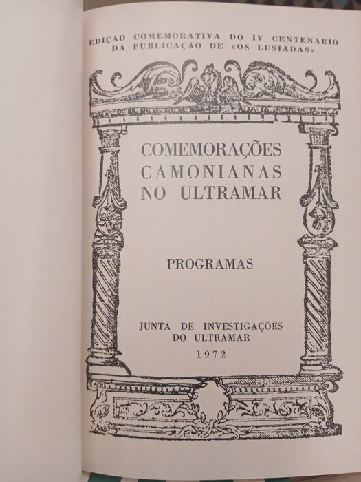 Livro - Comemorações Camonianas no ultramar