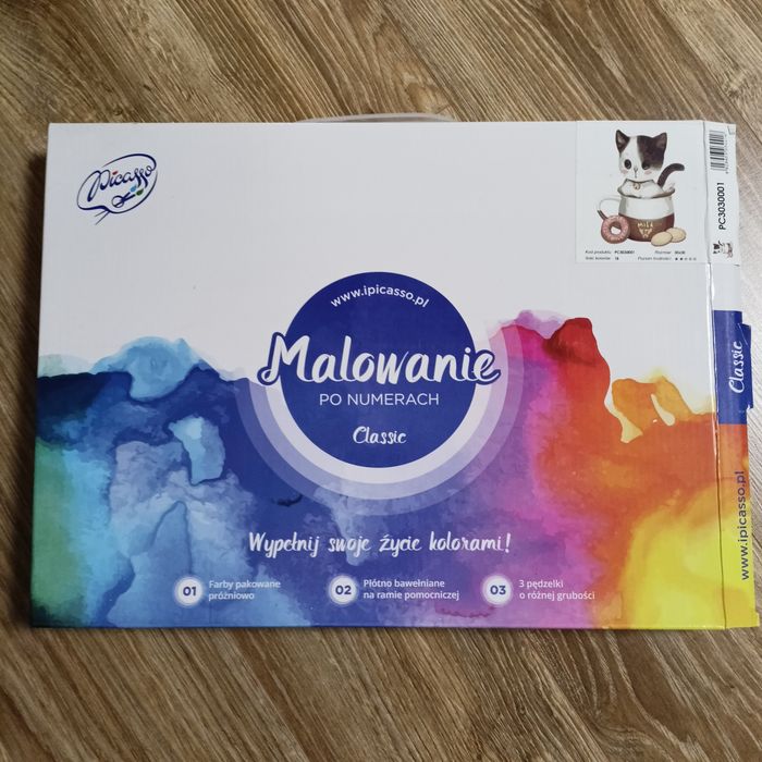 Malowanie po numerach Kotek 30x30cm iPicasso
