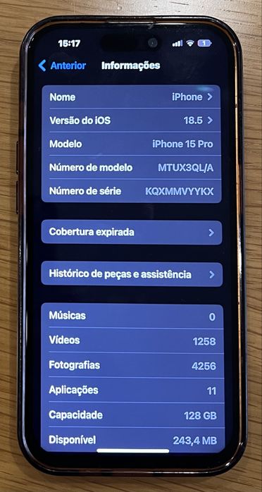 Iphone 15 Pro - 128 GB (COMO NOVO) (Preço Negociavel)