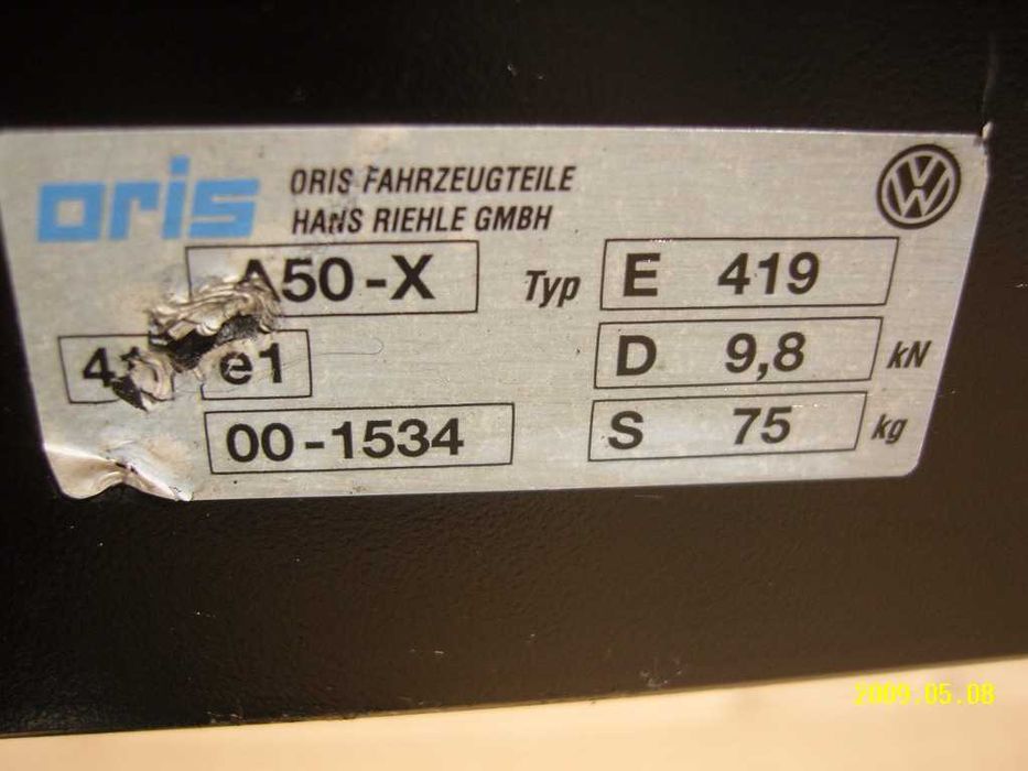 VW Volkswagen Touran hak holowniczy oryginalny