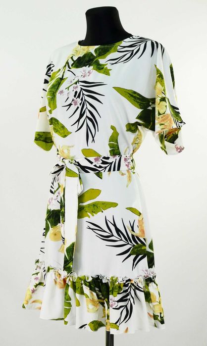 003.Sukienka mini AX zwiewna w kwiaty rozmiar 36/38