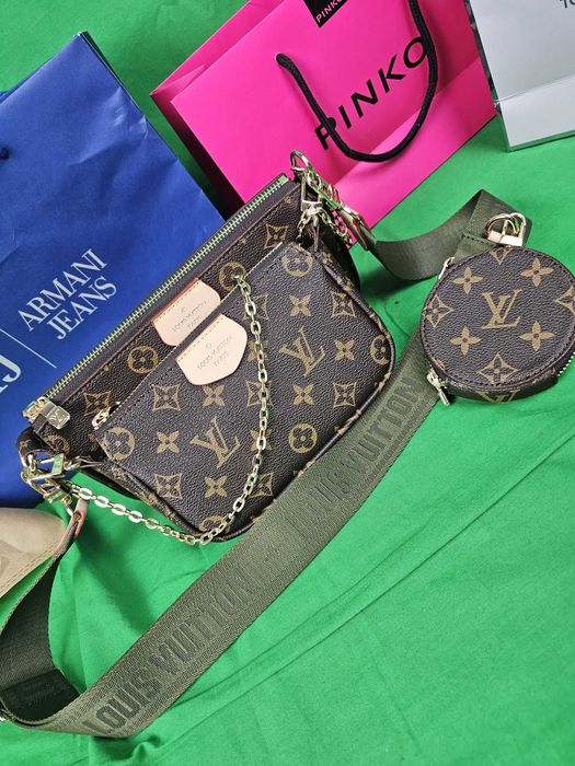 Torba damska Louis Vuitton 3in1 torebka butelkowa zielen pasek hit