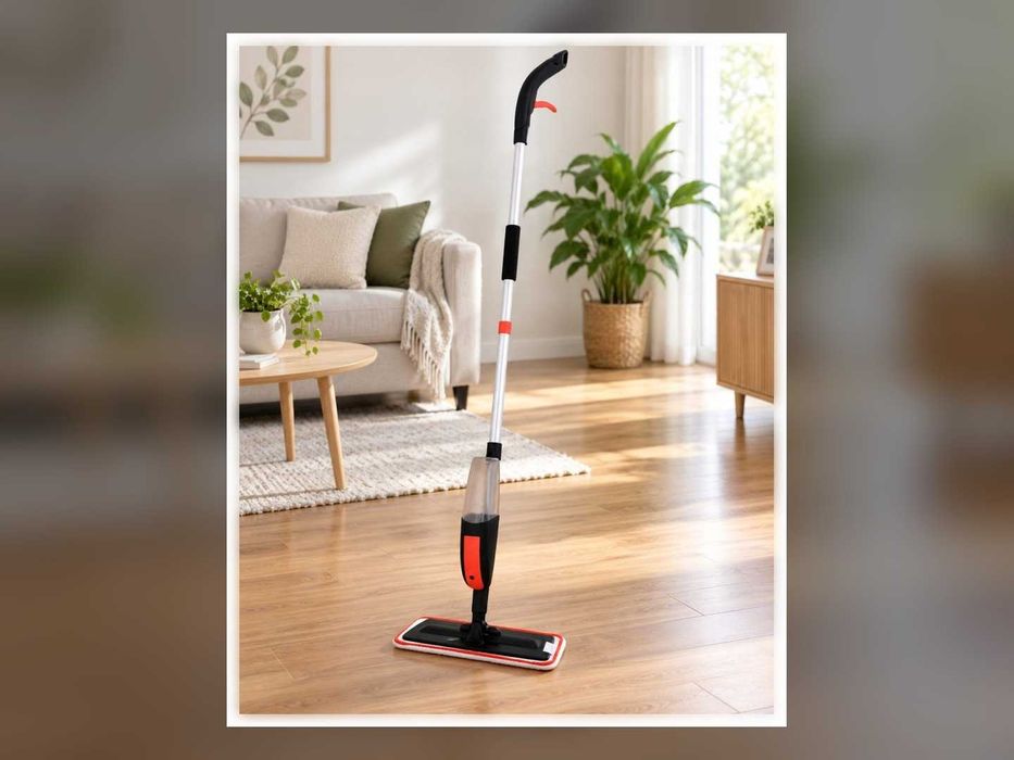 Nowy Mop Ze Spryskiwaczem Płaski Myjka Do Okien 2w1 Mikrofibra 41 Cm