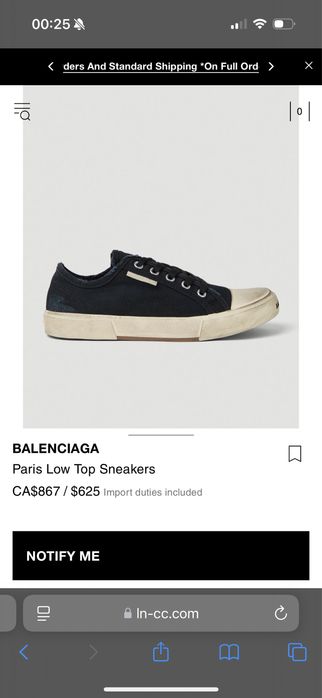 Кеди Balenciaga Paris Low Top Sneakers Black