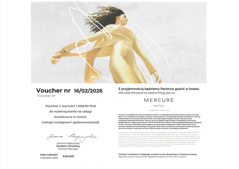 Voucher Hotel Karpacz 1000 zł