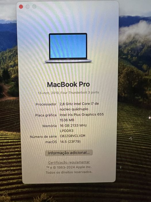 MacBook Pro 13” 2019 TouchBar i7 2.8Ghz 16Gb DDR4 1Tb SSD