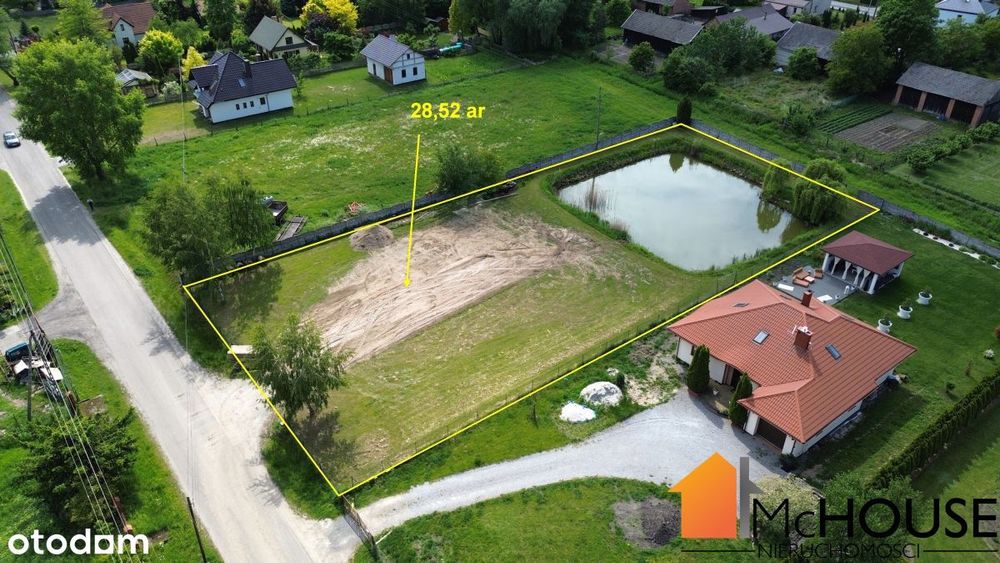 Tarnobrzeg - 28,5 ar, pełne media, Staw 800m2