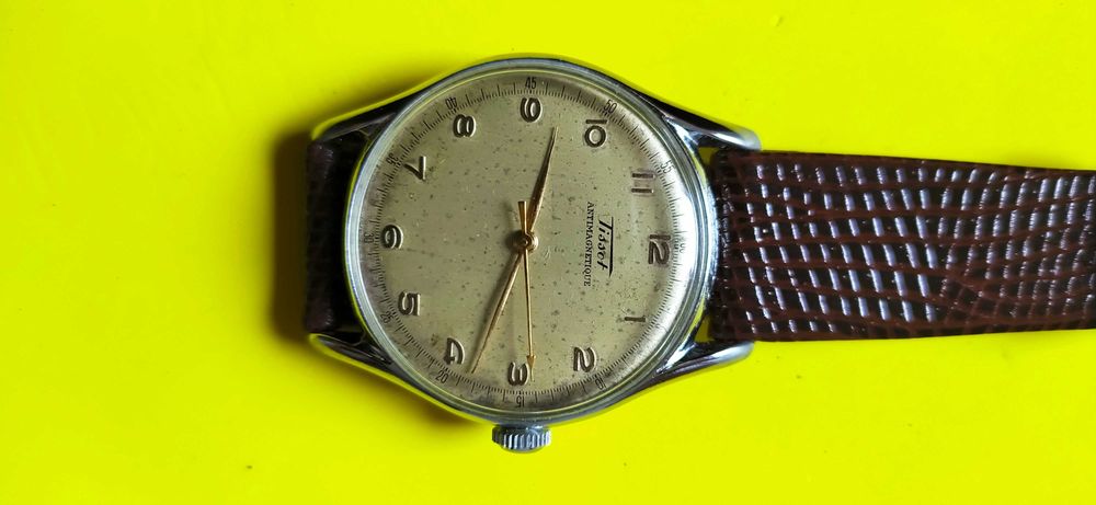 Duży Tissot po czyszczeniu i oliwieniu w chromowanej kopercie 35 mm