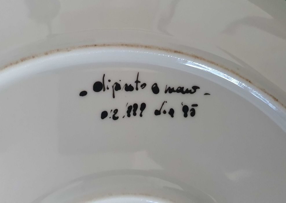 Raro Prato Comemorativo da Delta cafés, pintado à mão - 1985
