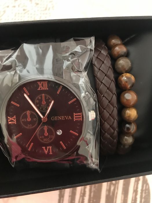 Zegarek brązowy bransoletki męskie Geneva