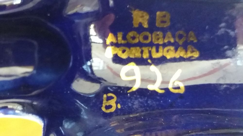 Par castiçais antigos em faiança RB (Raúl da Bernarda) Alcobaça