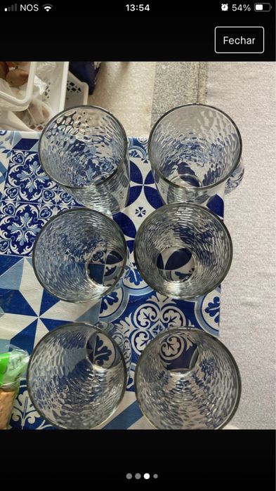 Copos de vidro novos