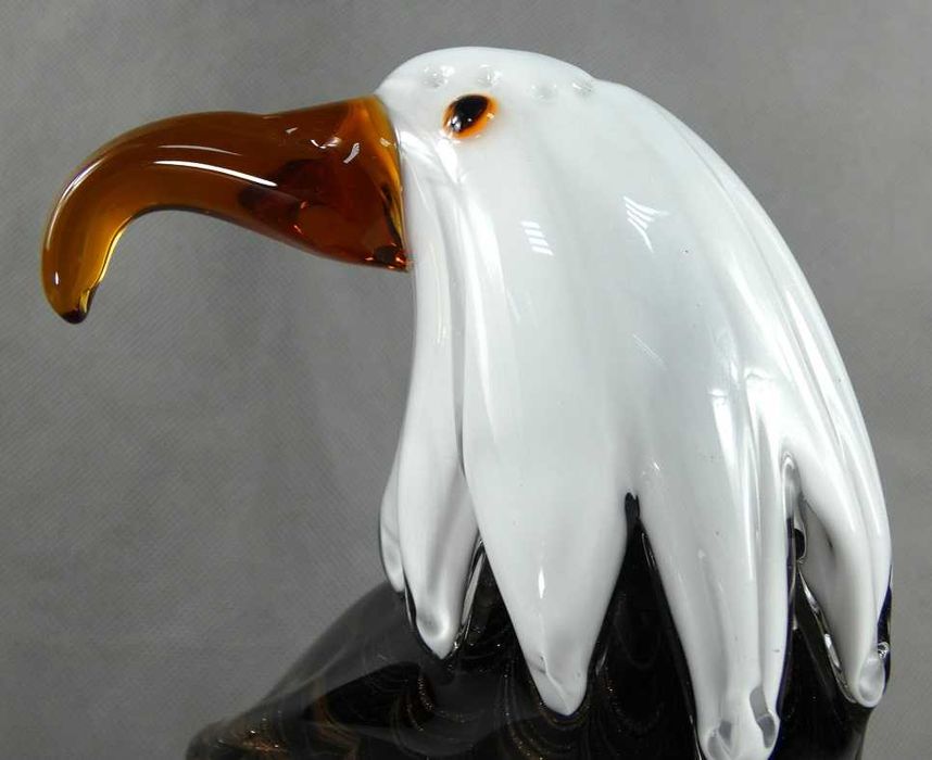 Duża Figura ORZEŁ bielik ptak szkło MURANO figurka 25,5 cm 3 kg