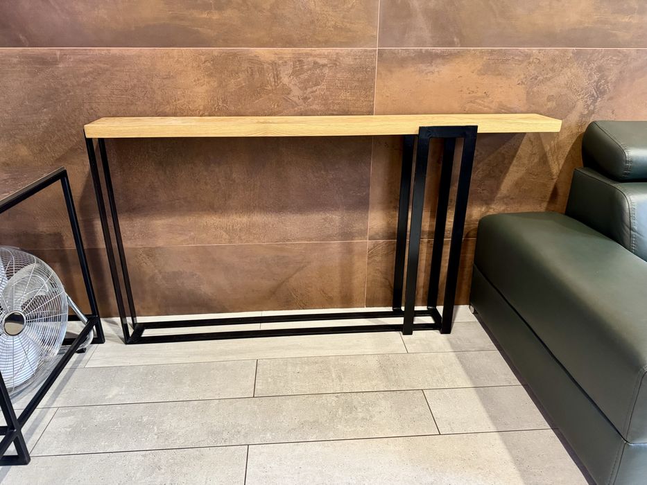 Konsola drewno lite stal industrial