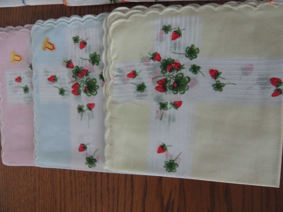Nowe damskie chusteczki do nosa komplet 15 szt 100 % bawełna Vintage